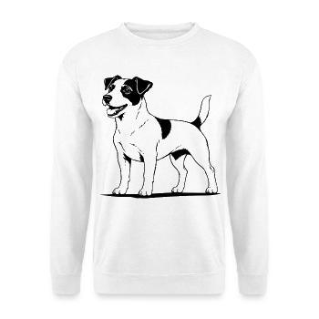 Jack Russell Terrier standing black - Unisex Sweatshirt - white - Front