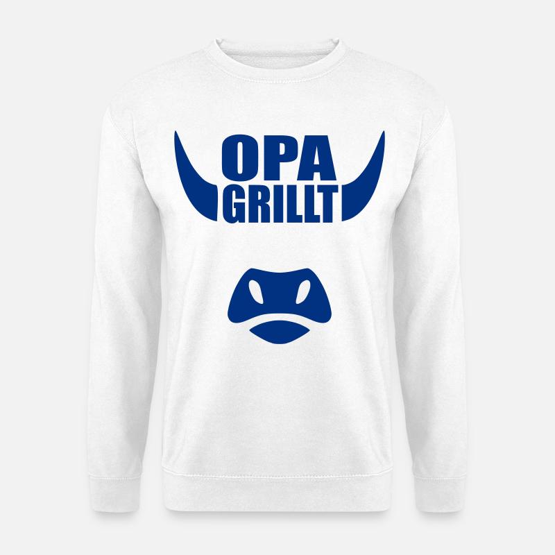 Opa Grillt BBQ - Unisex Pullover - Weiß