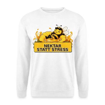 Biene Honig Imker Honigwabe Blumen Wiese Insekt - Unisex Pullover - Weiß - Vorne