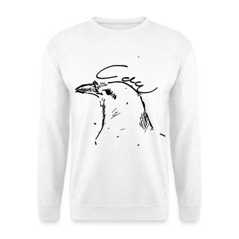 Crow ink sketch black outline - Unisex Sweatshirt - white - Front