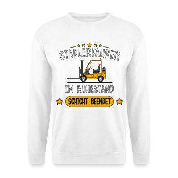 Staplerfahrer im Ruhestand Rente - Unisex Pullover - Weiß - Vorne