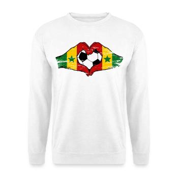 Mains du drapeau du Sénégal en forme de cœur utilisées - Sweat-shirt Unisexe - blanc - Devant