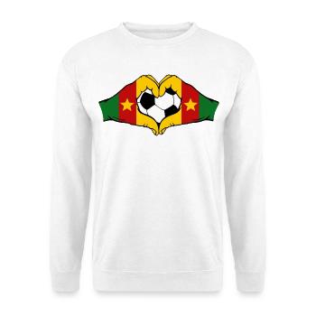 Drapeau du Cameroun, mains, forme de cœur - Sweat-shirt Unisexe - blanc - Devant