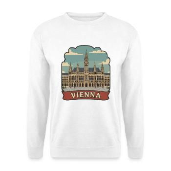 Vienna Karlskirche Vintage Travel Badge - Unisex Sweatshirt - white - Front