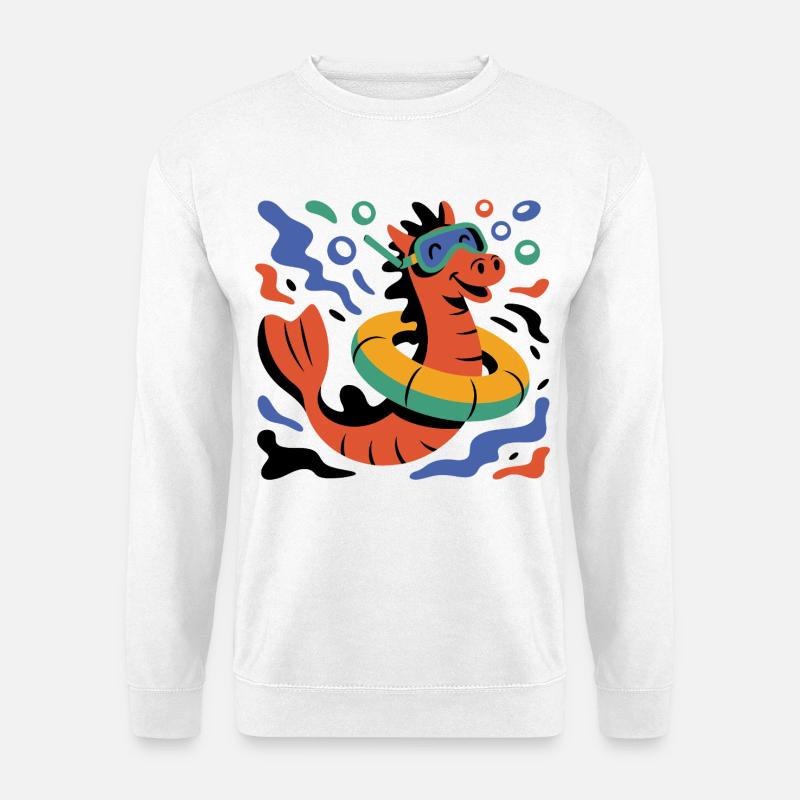 Cooles Seepferd - Unisex Pullover - Weiß