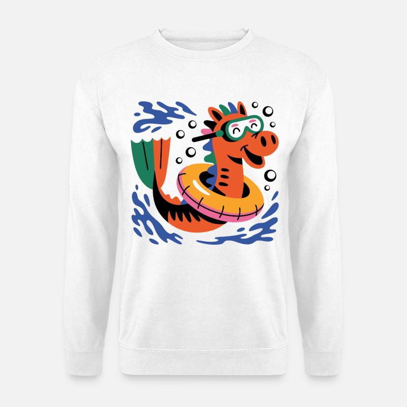 Lustiges Seepferd - Unisex Pullover - Weiß