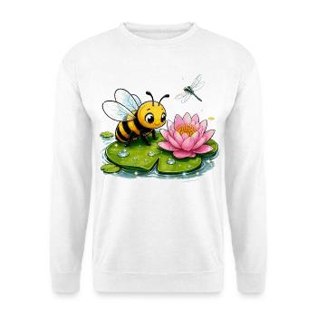 Biene Honig Imker Honigwabe Blumen Wiese Insekt - Unisex Pullover - Weiß - Vorne