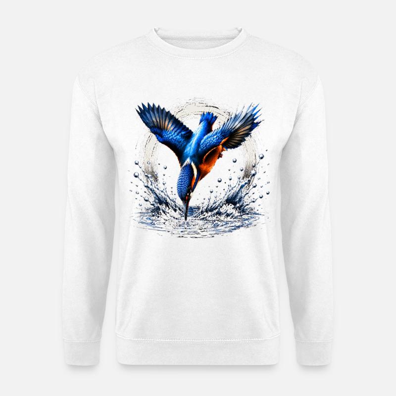 Eisvögler-Design - Unisex Pullover - Weiß