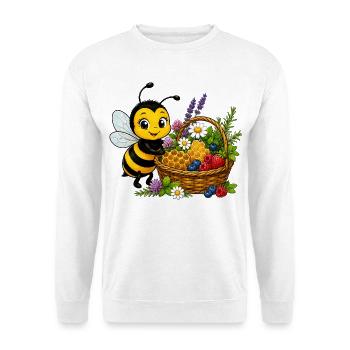 Biene Honig Imker Honigwabe Blumen Wiese Insekt - Unisex Pullover - Weiß - Vorne