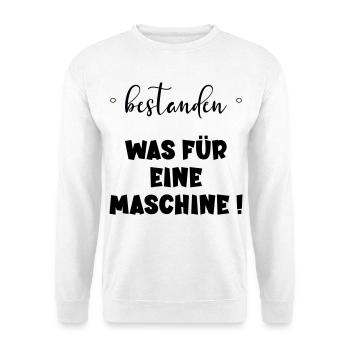 Abschluss Bestanden - Maschine - Unisex Pullover - Weiß - Vorne