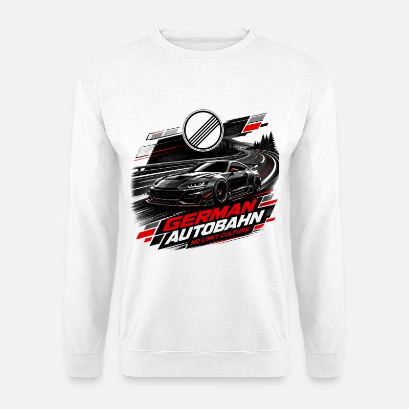 German Autobahn No Limit - Unisex Sweatshirt - white