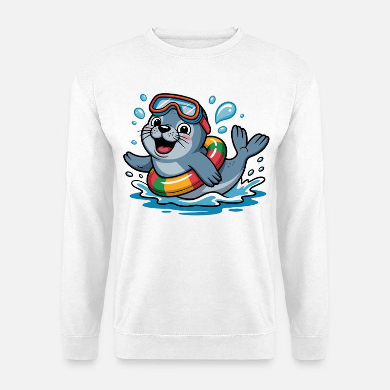 Cooler Seehund - Unisex Pullover - Weiß