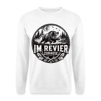 Im Revier Zuhause Jagd Motiv - Unisex Pullover - Weiß - Vorne
