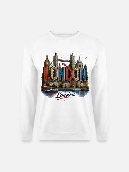 Londoner Mosaikbriefe - Unisex Pullover - Weiß
