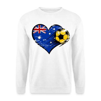 Australia flag football with heart used - Unisex Sweatshirt - white - Front