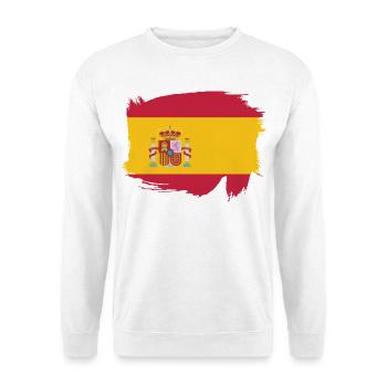 SPANIEN SPAIN España EUROPA SPANISCHE SPORT FAN - Unisex Pullover - Weiß - Vorne - Alina (178cm) & Michal (187cm)