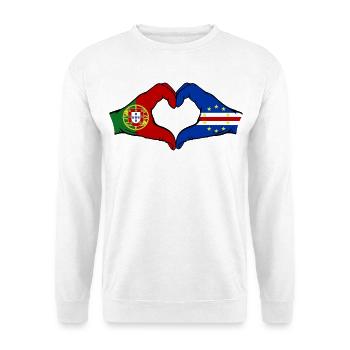 Portugal Cap Verde Flagge Hände Herzform - Unisex Pullover - Weiß - Vorne