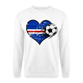Cape Verde Flag Football with Heart - Unisex Sweatshirt - white - Front