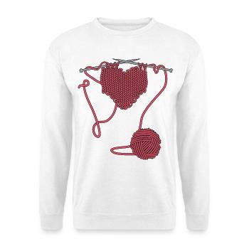 J’adore crocheter ou tricoter - Sweat-shirt Unisexe - blanc - Devant