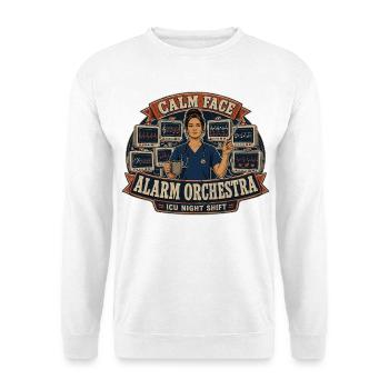 Visage calme à l’Orchestre d’Alarme - Sweat-shirt Unisexe - blanc - Devant