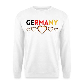 Germany German Football Soccer Ball Travel Retro - Sweat-shirt Unisexe - blanc - Devant