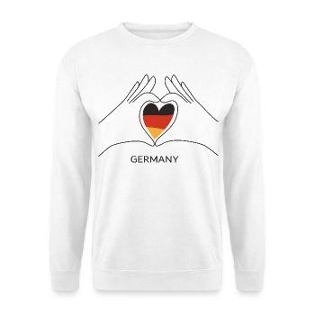 Germany Fan Heart with German Flag Germany - Unisex Sweatshirt - white - Front