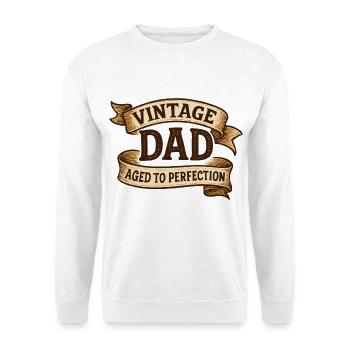 Vintage Dad – Aged to Perfection Oldschool Banner - Unisex Sweatshirt - white - Front