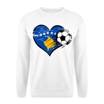 Flag football du Kosovo avec le cœur utilisé - Sweat-shirt Unisexe - blanc - Devant