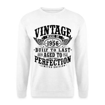 70e anniversaire 1956 cadeau vintage vintage - Sweat-shirt Unisexe - blanc - Devant