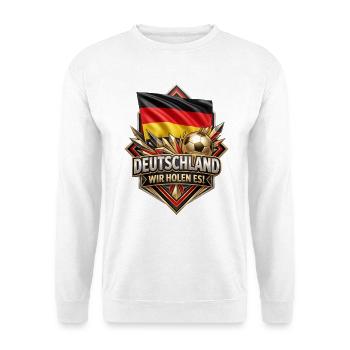 Deutschland Flaggenfußball Siegbadge - Unisex Pullover - Weiß - Vorne