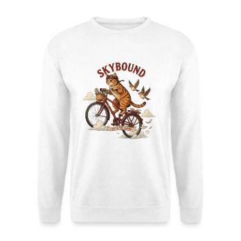 Cycliste chat Skybound - Sweat-shirt Unisexe - blanc - Devant