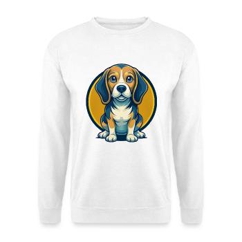Beagle Dog Kawaii Mascot Cartoon Clipart Logo - Unisex Sweatshirt - white - Front