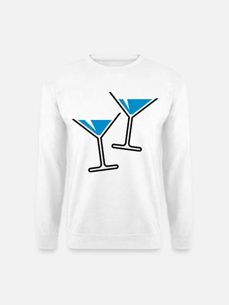 2 Cocktailgläser / Cocktail / Martini – (Hellblau) - Unisex Pullover - Weiß