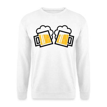 2 Bayrische Bierkrüge Prosten (Bier Maßkrüge / 2C) - Unisex Pullover - Weiß - Vorne