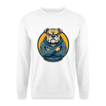 Bulldog Kawaii Maskottchen Cartoon Clipart Logo Abzeichen - Unisex Pullover - Weiß - Vorne