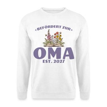 Befördert Zur Oma 2027 Schwangerschaft Geschenk - Unisex Pullover - Weiß - Vorne