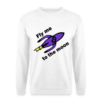 Bitcoin Rakete Violett - Unisex Pullover - Weiß - Vorne
