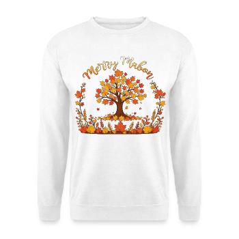 Fröhliches Mabon-Rad des Jahres Herbst-Tagundnachtgleiche - Unisex Pullover - Weiß - Vorne