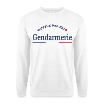 Gendarme Cadeau Humour Personnalisé - Sweat-shirt Unisexe - blanc - Devant
