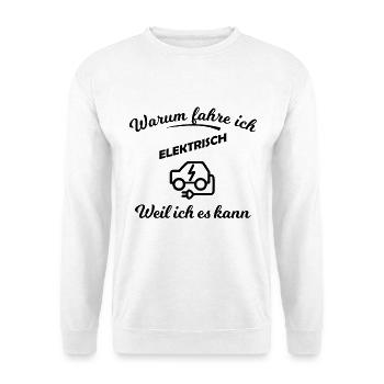 Elektroautos und mobile Zukunft - Unisex Pullover - Weiß - Vorne