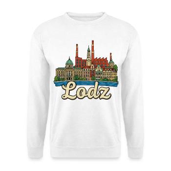 Lodz Poland Industrial Architecture Retro Sketch - Unisex Sweatshirt - white - Front