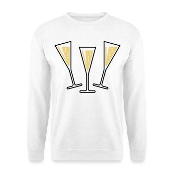 3 Sektgläser (Sekt / Trichter / Zu / 2C) - Unisex Sweatshirt - white - Front