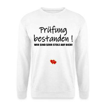 Glückwunsch Prüfung bestanden - Unisex Pullover - Weiß - Vorne