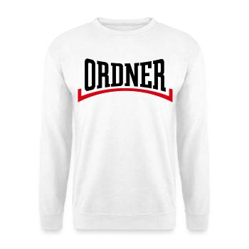 Ordner (Ordnung / Security / Konkav / Black Red) - Unisex Pullover - Weiß - Vorne