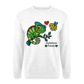 Caméléon et abeille – amis mystérieux - Sweat-shirt Unisexe - blanc - Devant