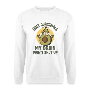 Holy Guacamole Funny Avocado T-Shirt - Retro Carto - Unisex Sweatshirt - white - Front