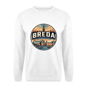 Retro Breda Castle Travel Badge - Unisex Sweatshirt - white - Front