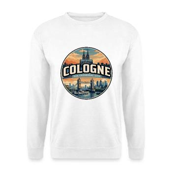 Retro Cologne Cathedral Travel Badge - Unisex Sweatshirt - white - Front