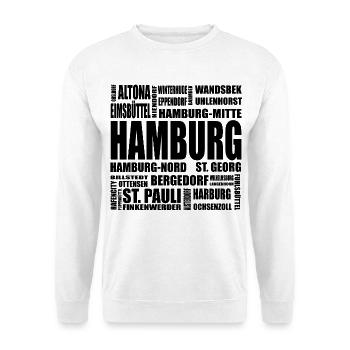 Hamburg auf einen Blick – von Altona bis Wandsbek - Unisex Pullover - Weiß - Vorne