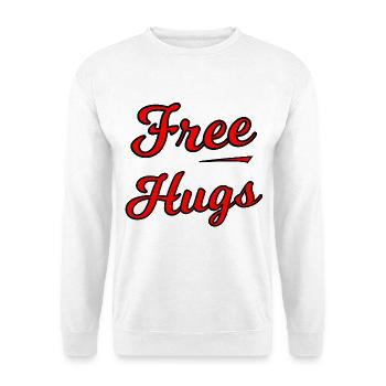 Free Hugs Script auf Schwarz - Unisex Pullover - Weiß - Vorne